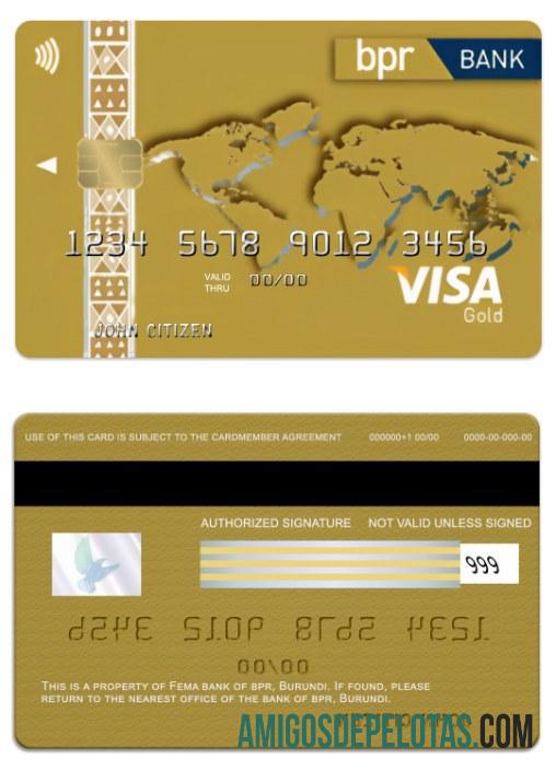 Cartão de crédito Visa Gold do Burundi BPR Bank baixar para verificação